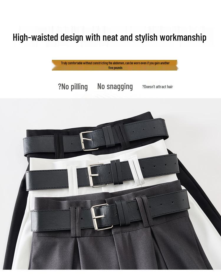 Women's Spring 2025 French-Style High-Waisted Wide-Leg Suit Pants