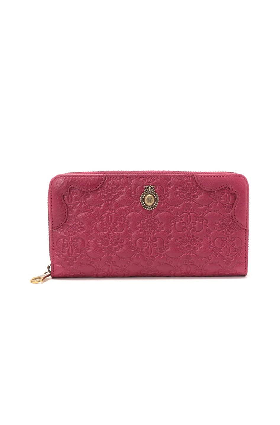 

Vintage Rose Round Zipper Long Wallet 315620 Magenta [ANNA SUI] Women s