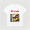 2026 Unisex Retro Racing Helmet Print Short Sleeve Tshirt Casual Loose Streetwear Top For Youth Motorsport Daily Style Wear