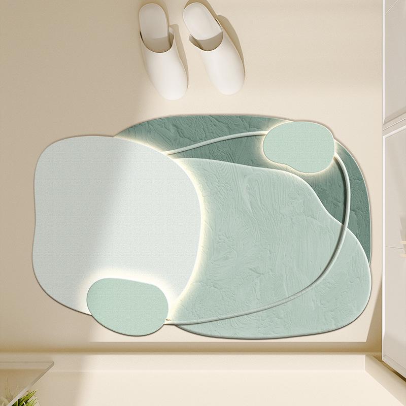 Quick-Dry Diatomaceous Earth Bathroom Mat - Water-Absorbing, Easy-Clean Foot Mat for Toilets