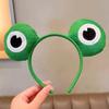 Süßes Plüsch-Grünes-Herz-Froschkopf-Stirnband für Damen - Cartoon-Frosch-Haarband zum Gesichtswaschen