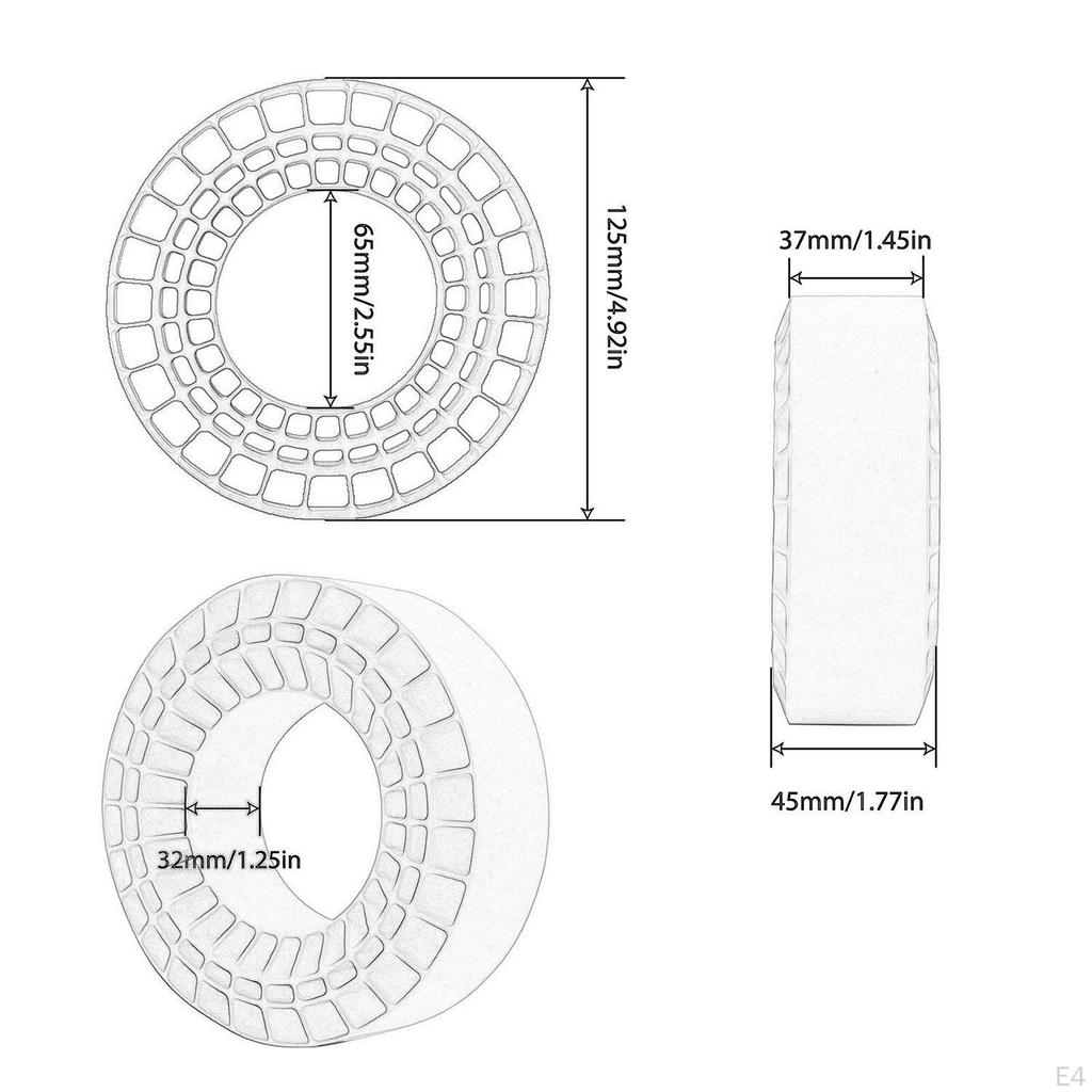 2Pcs Tire Inserts for 1/10 RC Crawler Trucks 1 10 Scale Car Accessories Replacements Wheel Tires