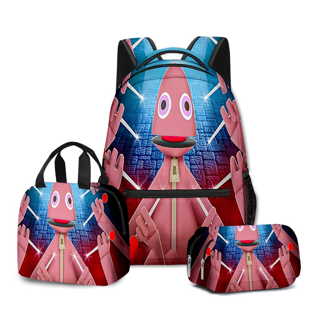 Klassiek Nieuwigheid Yeeps Verstoppertje 3D Geprint 3 stuks/Set student Schooltassen Reisnotitieboek Rugzak Lunchtas Etui