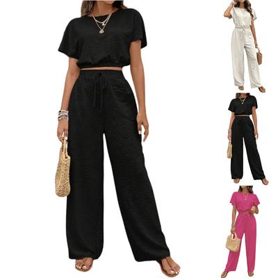 Fashion Women's Casual Top Pants Two-piece Set