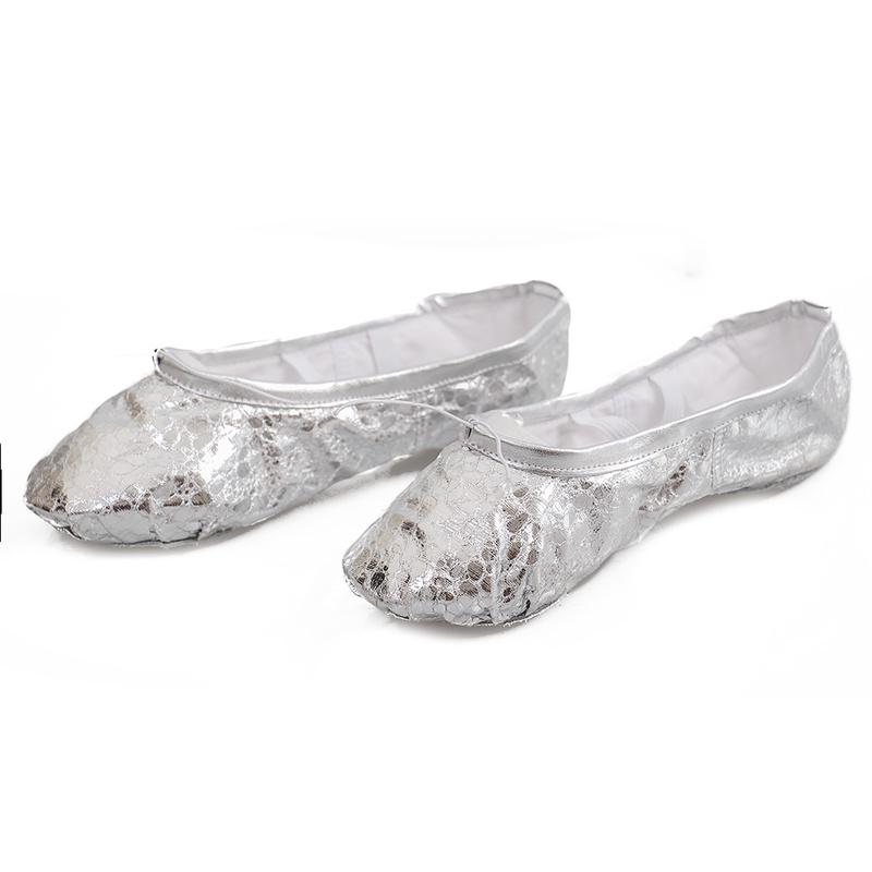 Sports Ballet Dancer Shoe Dance Feet Wearing Shoes Pointed Sequin Leather Ballet Dancing Shoes