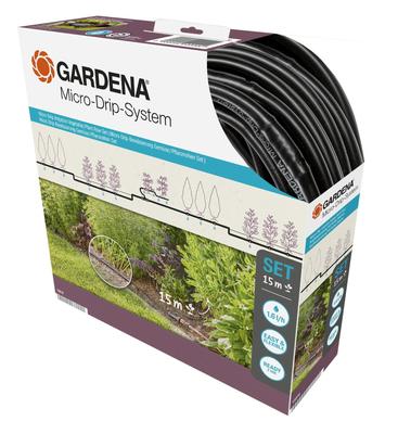 GARDENA Micro Drip Irrigation 15m para Sistema Inicial de Flores e Legumes, Linha, Canteiros, Conjunto, 13010-20