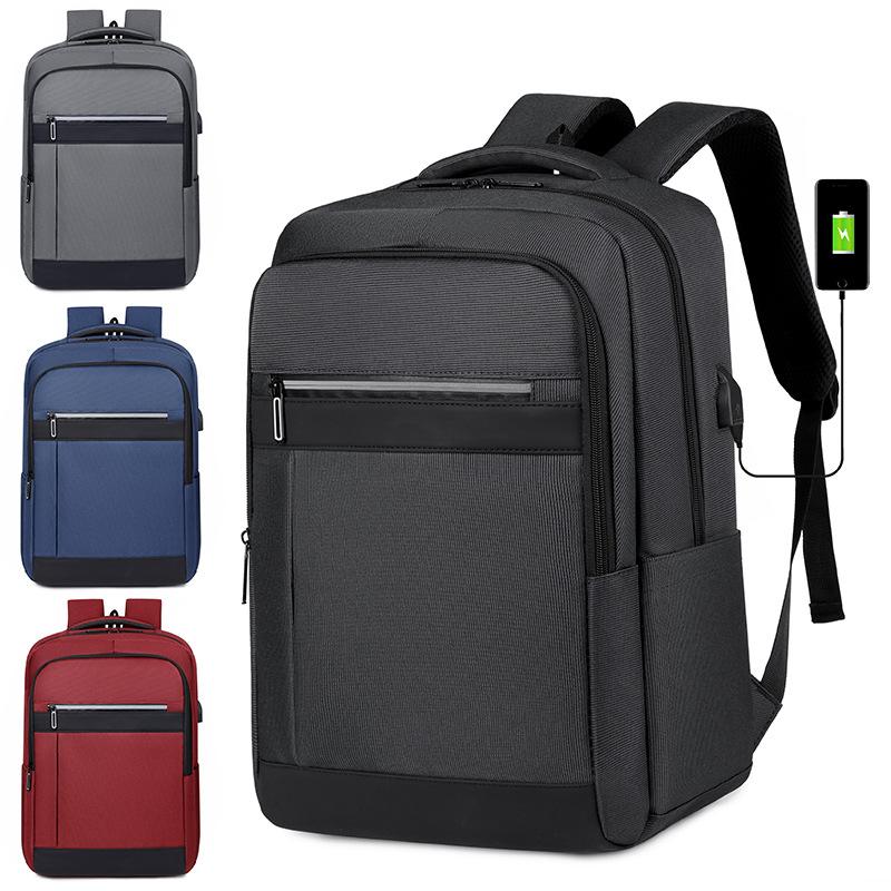New Unisex Solid Color Waterproof and Breathable Business Fashion Casual All-match Daily Saving Backpack