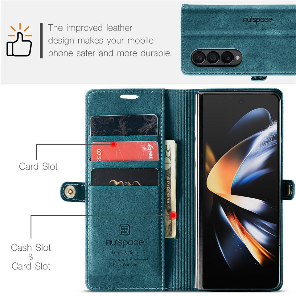 For Samsung Galaxy Z Fold 4 Case Wallet Magnetic Card Flip Cover For Galaxy Z Fold4 Case Luxury Leather Phone Cover Stand