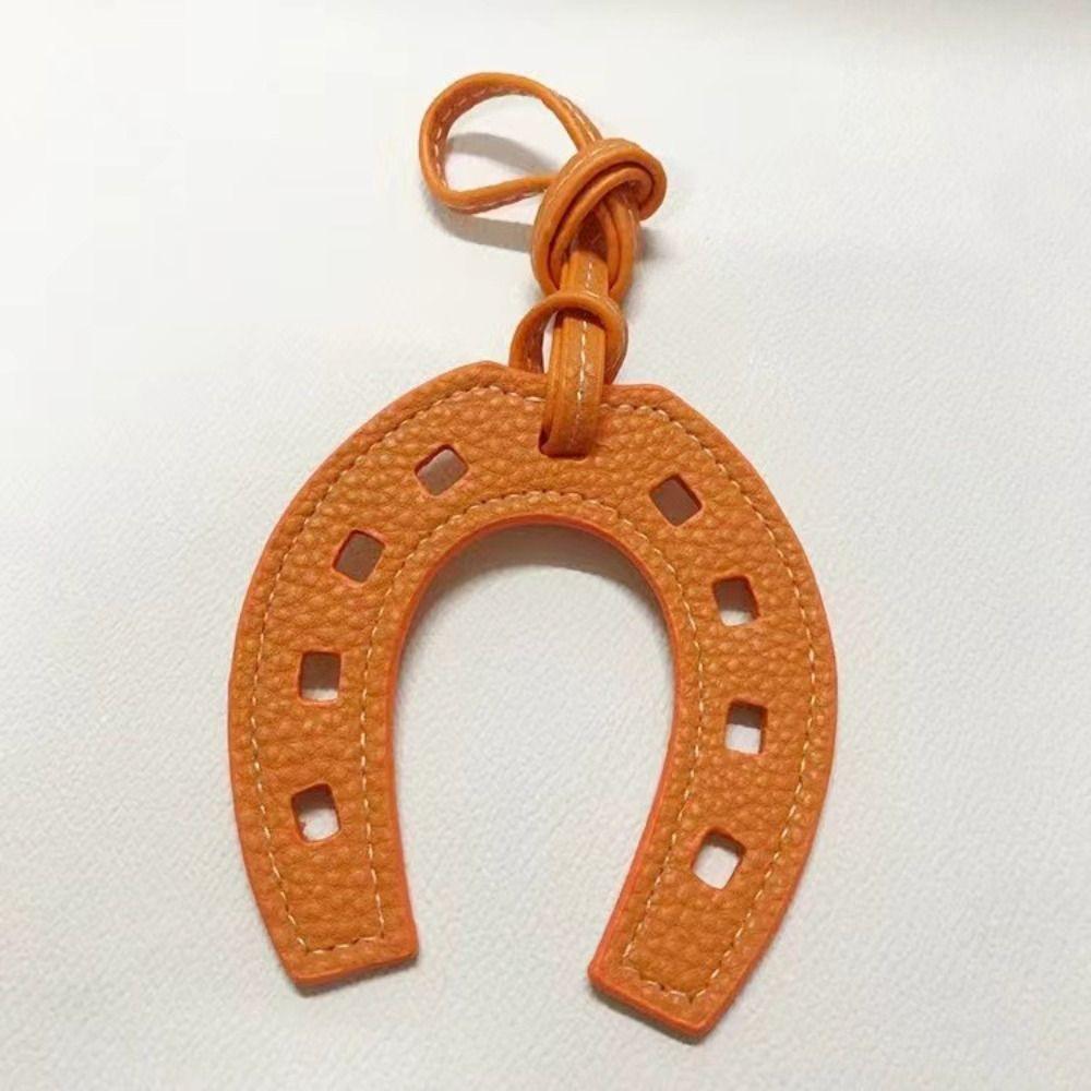 10 Colors Women And Girls PU Leather Horse Hoof Horseshoe Keychain Handbag Holder Charm Bag Purse Accessories for handbags