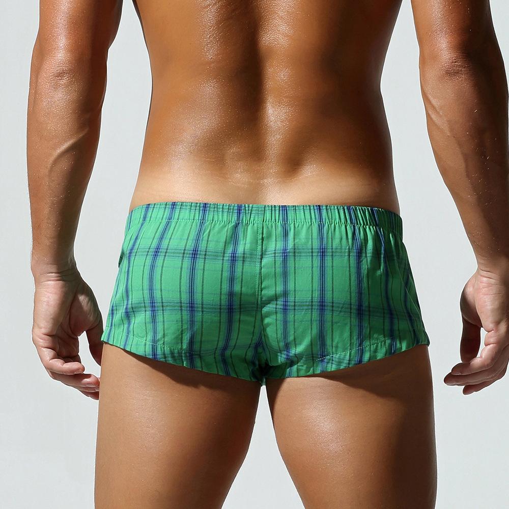 Men's Low-Rise Striped Boxer Shorts Cotton Slim-Fit Lounge Shorts Comfortable Breathable Close-Fitting Underwear