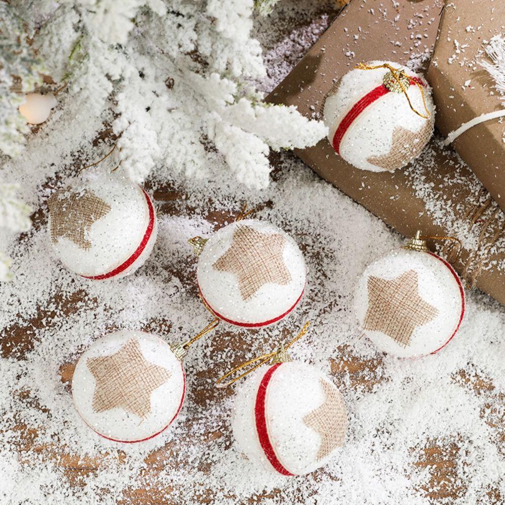 6pcs Creative Christmas Tree Pendant 6cm Hanging Ornament Christmas Foam Ball  Shopping Mall Scene