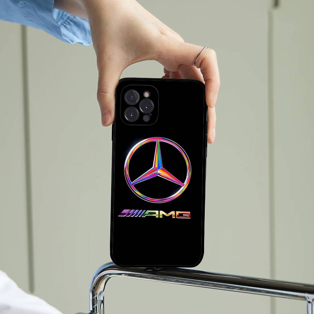 CRI1Car M-Mercedes-Benz Phone Case For IPhone 16 15 14 13 12 11 17 Pro Max Simplicity Back TPU Soft Case