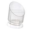 Makeup Brush Holder Organizer Plastic Transparent Round Makeup Brush Storage Holder Cup for Pen Pencil White Free Size