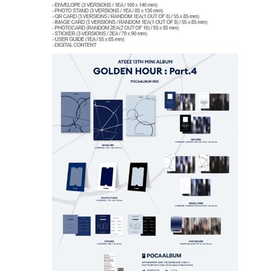 ATEEZ - 13TH MINI ALBUM - GOLDEN HOUR Part.4 (POCAALBUM VER.) Random - Release  2026-02-06