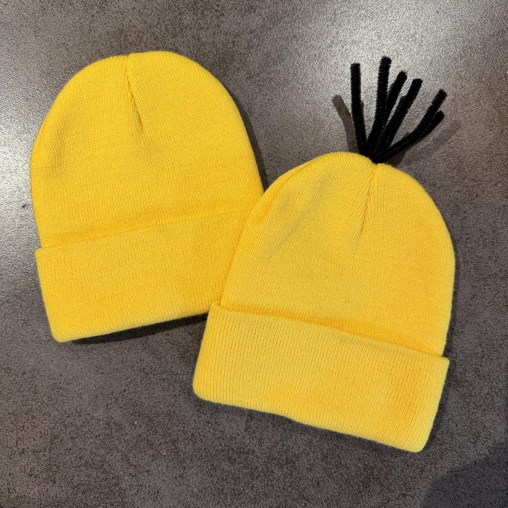Cartoon Minions Warm Knit Hat With Acrylic Fabric For Street And Cosplay Events