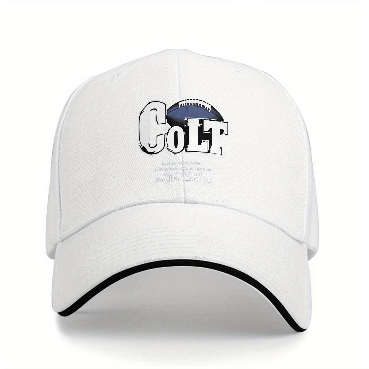 Adjustable baseball cap  hat with COLT design navy blue and white Adjustable