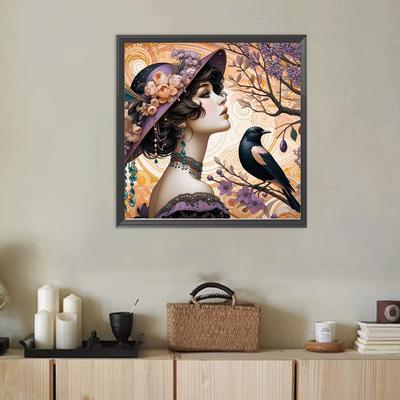 1pc DIY Paint by Number Kit Girl Frameless Canvas Wall Art Gift Idea 40x40cm