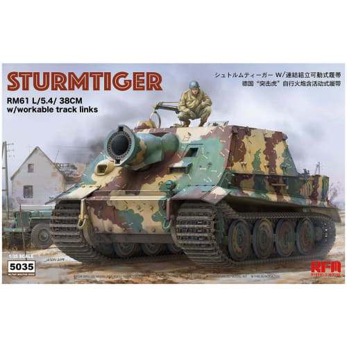 

Ryefield Models 1/35 Scale German Sturmtiger with Connectable Assembly Tracks Plastic Model Kit RFM5035