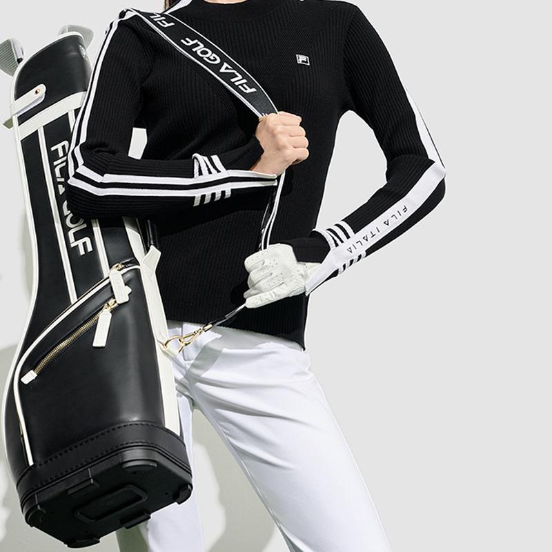 New FILA Polyurethane Golf Bag, Club Bag, Equipment Bag, Shoulder Bag, Crossbody Bag Regular Women's Black A13W315165F-BK
