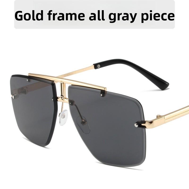 Modern Geometric Frameless Sunglasses With Gradient Lenses For Casual Travel And Parties Style A