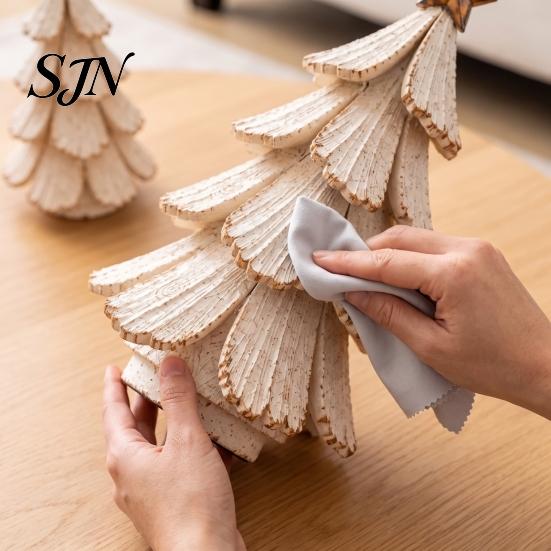 Small Artificial Tree for Office Vintage Lighted Christmas Figurine, Glowing Tabletop Centerpiece with LED Indoor Light Decorations Light, Holiday