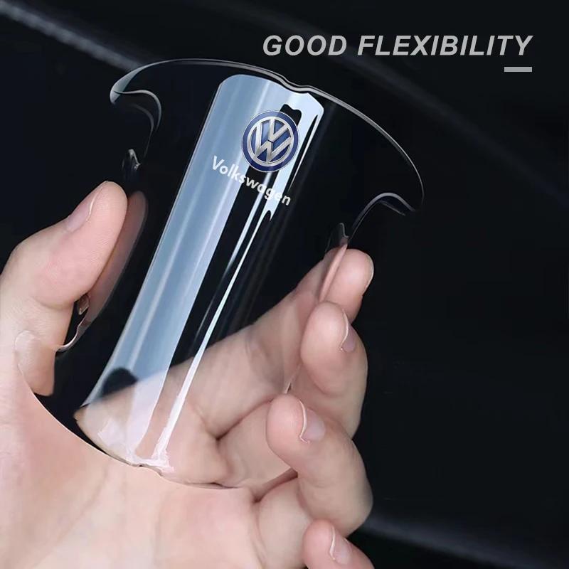 efg1 Car Door Transparent Strip Rearview Mirror Anti-Collision Protection Strip Emblem for VW CC Golf 6 7 GTI Tiguan Passat B5 B6 B7