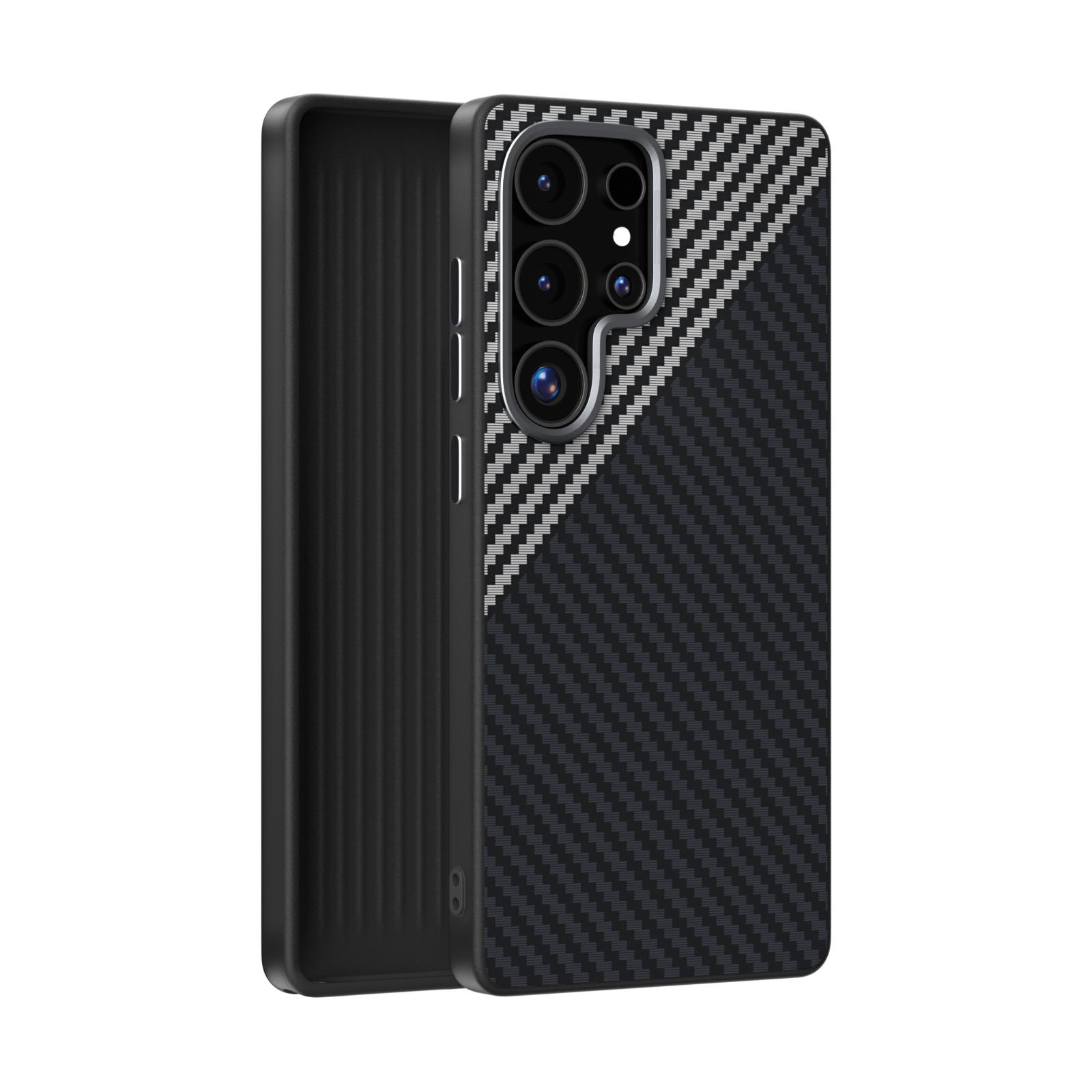 

For Samsung Galaxy S25 Ultra Case Magsafe Slim Rigid Magnetic Wireless Charger Carbon Fiber Case Cover Metal Lens Drop Test Grip For Galaxy S25 Ultra&Pc + tpu серебряный