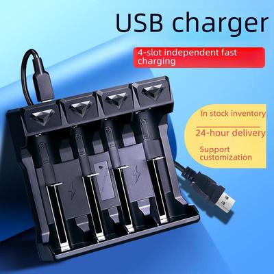 Chargeur USB intelligent pour batteries lithium-ion 3,7 V, 4 emplacements, compatibilité double 18650 UK41