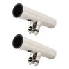 2PCS Tournament Style Boat Fishing Rod Holders Stainless Steel Clamp On Rail Mount Fishing Pole Holders Mounted To