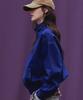 ANNEHEARTS Washed High Neck Jacket_Blue
