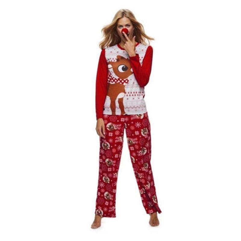 Рождественская семейная одежда Xmas Fox Unsex Sleepwear Домашняя одежда Пижамный комплект Women,Tag L=US S