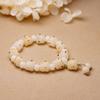 Charcoal Roasted Bodhi Root & White Jade Bracelet for Girls