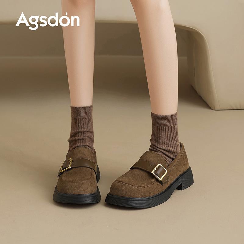 Platform New Autumn and Winter British Style Small Leather Shoes Commuter Shoes