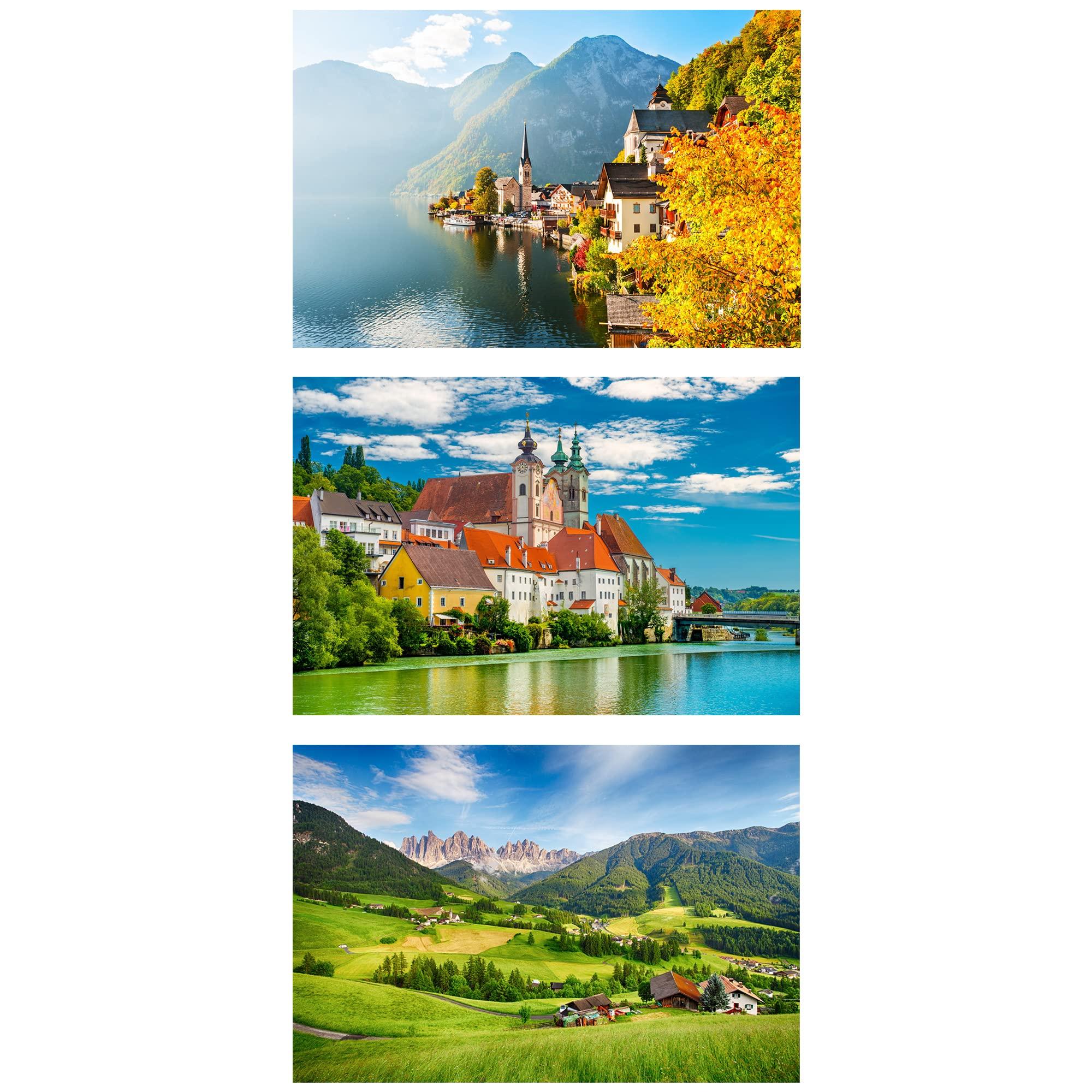 

MISITU Micro Piece Jigsaw Puzzle, 150 Pieces, Postcard, Landscape, River, Lake, Town, Nature, Gift, Birthday, Christmas, Stylish Interior, Hallstatt,