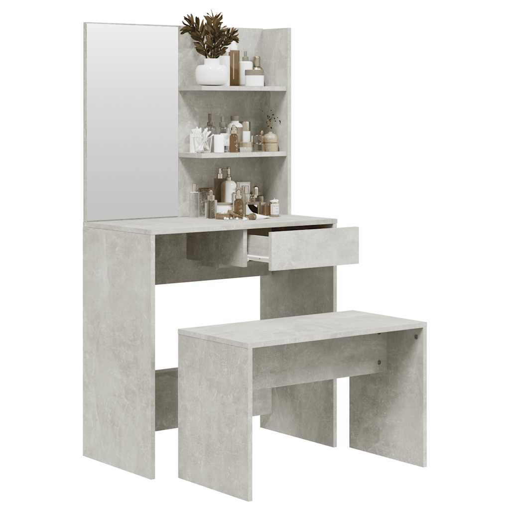 Vidaxl Dressing Table Set, Concrete Grey, 74.5X40X141 Cm