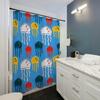 Jellyfish Cartoon Digital Print Shower Curtain, Machine Washable, Reversible Polyester, All-Season Bathroom Decor
