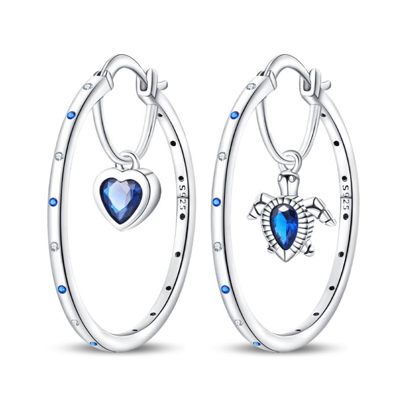 925 Silver Ocean Theme Earrings Dolphin Sea Star Shell Turtle Original Design Fashion Jewelry for Women