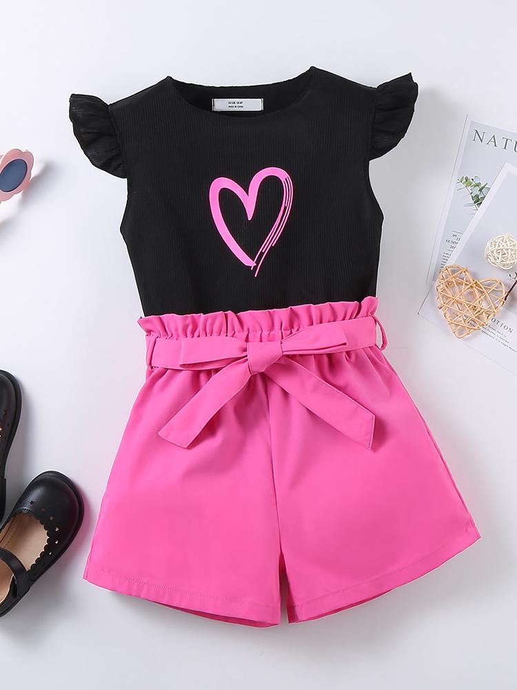 Summer Girls Fashion Love Print Set 7-8Y