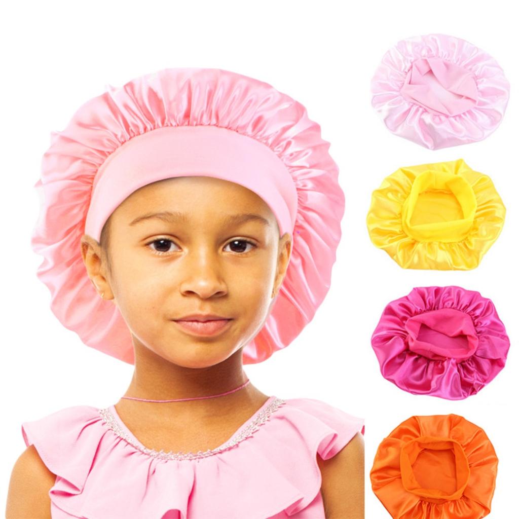 Children's candy-colored elastic headband round hat, nightcap, comfortable and breathable baby hair care hat, shower cap K-21
