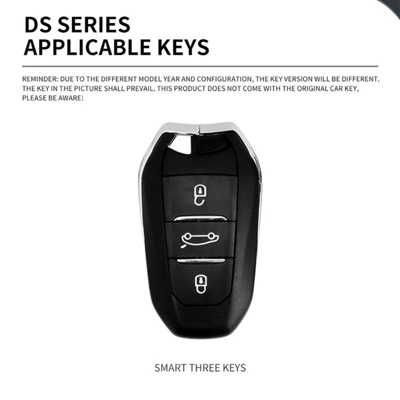 Zinc Alloy Leather Car Key Case For Ds Ds6 Ds9 Ds7 Ds5 New Energy Ds4 Dias Key Fob Car Key Cover Protective Cover Accessories