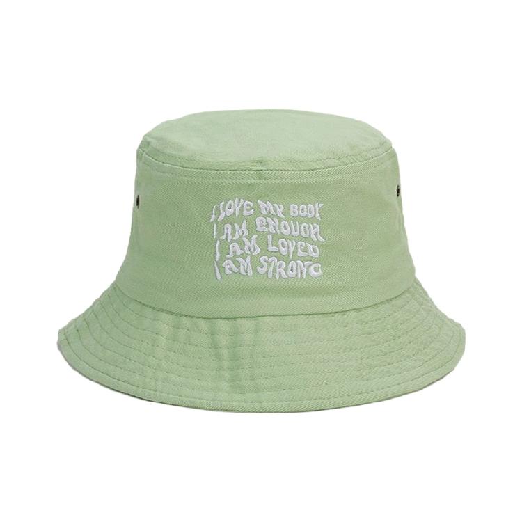 Girl Embroidery Letter Fisherman Hat Wide Brim Bucket Hat Spring Sunproof Hat