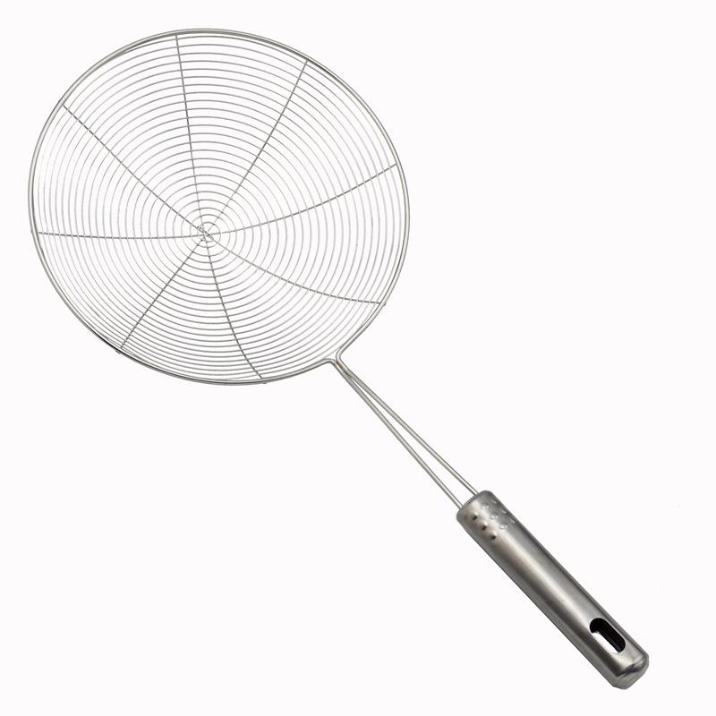 Stainless Steel Wire Skimmer with Beaded Handle - Kitchen Tool and Frying Filter Net