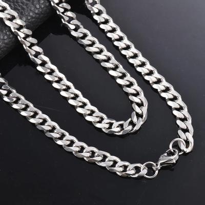 Fashion Trend Necklace 2025 Men's Jewelry Single Buckle Six Sided Grinding Necklace Chain Trend Thick Wide Chain