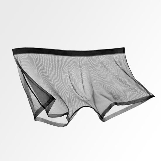 Uomo Sexy Trasparente Vedo-Attraverso Pantaloncini in Rete Mutandine Ultrasottili Senza Cuciture Traspiranti a Vita Media