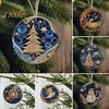 2Pcs Christmas Ornaments Acrylic Flat Xmas Tree Snowman Clock Pendant for Indoor Outdoor Christmas Tree Home Party Decoration