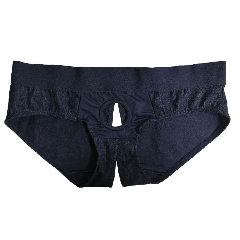 Women Sexy Strap On Harness Pants Strapless Lingerie Bottoms Sexy Open Crotch Lace Panties Strap on Briefs Harness Pants