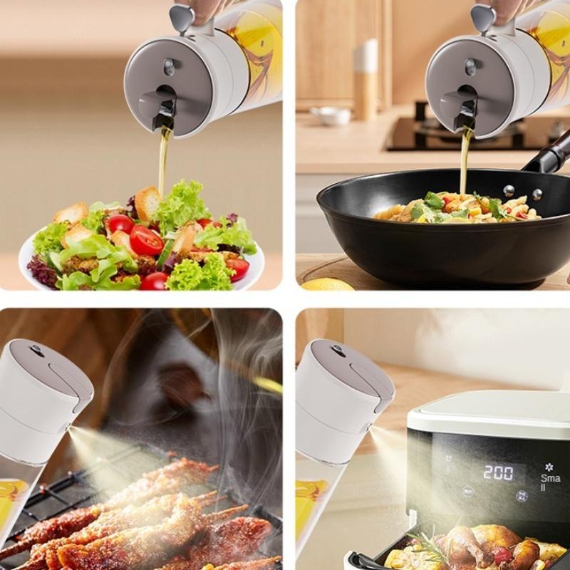 Spray/pour 2-in-1 Oil Kettle for Kitchen Cooking, Press-open Glass Oil Container To Prevent Leaks, Maple Syrup Dispenser Is Leak