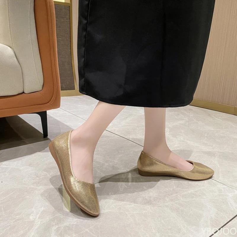 Women's New Flat Sole Shoes Sharp Pointed Shallow Mouth Shoe  Elegant Female Shoes Casual Breathable Ladies Flats Mujer