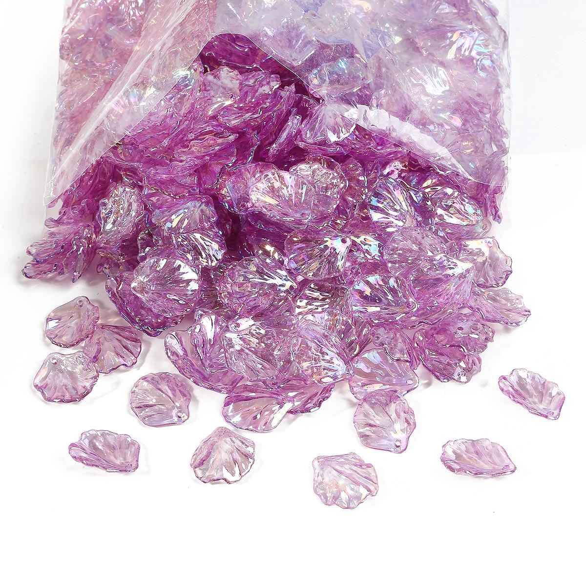 

500 г ABS Акриловые Имитация Ракушки Лепестки Пиона Подвеска Шарм Бусины Для Изготовления Ювелирных Изделий Антикварные Шпильки Аксессуары 18x20mm 500g фиолетовый