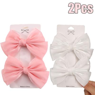 2 Stück Perlmutt Schleife Haarspange Glitzernde Glänzende Haarnadel für Mädchen Kinder Koreanischer Stil Kopfschmuck Accessoires Schule Täglich Party Geschenk
